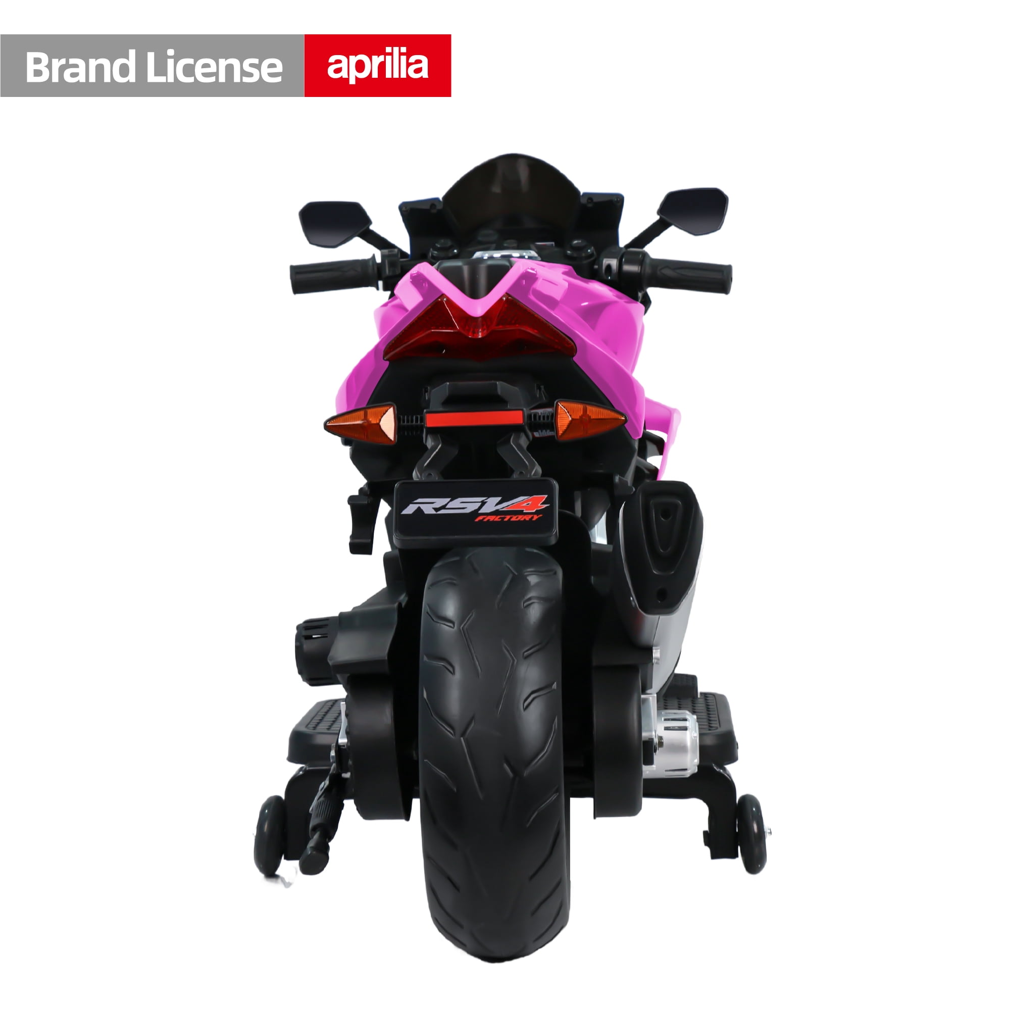 BKIRNP Aprilia 24V Kids Motorcycle Electric Motorbike Ride on Toy w/LED Lights Bluetooth Music Battery Powered 6MPH for Kids 3-6 Years Old