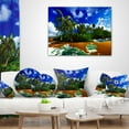 thumbnail image 3 of Designart Paradise Beach in Hawaii Island - Modern Seascape Throw Pillow - 16x16, 3 of 4