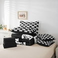 thumbnail image 5 of Homewish Cartoon Bowknot Child Twin Bedding Sets 7-Piece, Black White Checkered Bedding Comforter Set, Chic Buffalo Plaid Reversible Sheet Sets, Lightweight Room Decor, 5 of 7