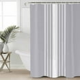 thumbnail image 2 of 54x78 Inch Shower Curtain Decorative Light Grey Striped Bathtub Bath Curtains Fabric Waterproof Bathroom Decor White Simple Neutral Modern Small Stall Shower Curtain Set with 12 Hooks, 2 of 6
