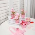 thumbnail image 1 of 5PCS, Mini Pink Artificial Flower Potted Plant, Indoor Desktop Shelf Decoration Natural Decor for Home, 1 of 5