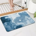 thumbnail image 4 of Blue White Marble Pattern Bathroom Rugs Mat,Non Slip Microfiber Bathroom Rug,Rubber Backing,Soft Bathroom Mats for Bathroom Floor,Tub and Shower,17x27in(43x68cm), 4 of 5
