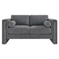 thumbnail image 5 of Loveseat Sofa Couch, Grey Gray, Fabric, Living Kitchen Cafe Bistro Hospitality Restaurant, Modern Contemporary HB34795, 5 of 9
