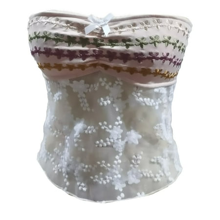 

Women s Summer Fashion Wrap Lace Bustier See Through Short Tops Ally Tops Women Pack