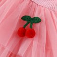 thumbnail image 7 of Girls Tutu Dress Cute Cherry Decor Flutter Sleeve A-Line Outfits Toddler Sweet Layered Tulle Princess Dress Pink 5-6 Years, 7 of 7