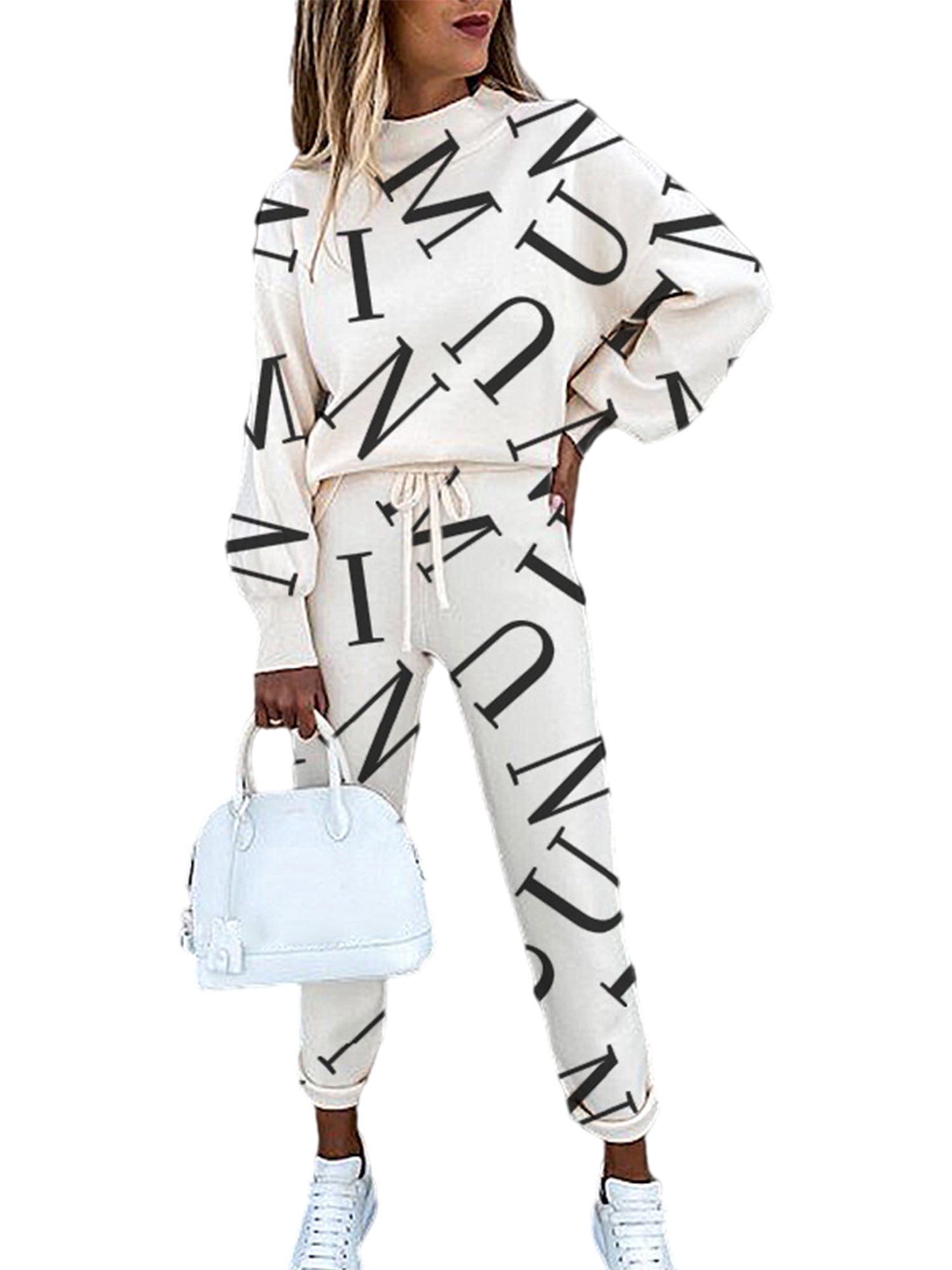 Frontwalk Womens Sweatsuits 2 Piece Pullover Trouser Tracksuit Sets