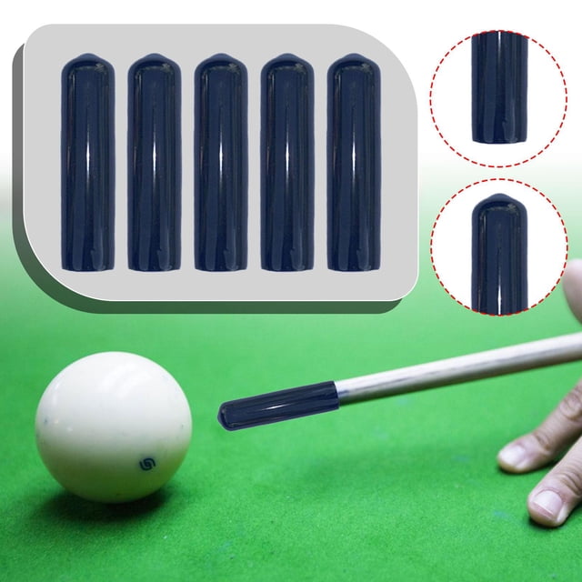 Cubiertas de punta de señal de piscina de 5 piezas de la piscina Capas de punta de billar de billar fácil de instalar Daño Billiards Stick Tips cubre 9.5 mm
