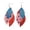 Blue-2, variant on 1 Pair 4th of July Earrings Patriotic Earrings for Women - Memorial American Flag USA Dangle PU Jewelry - Independence Fourth of July Outfits Accessories