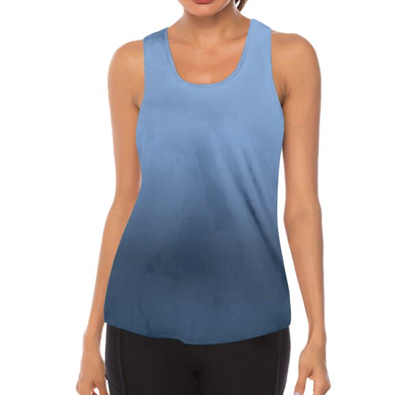 JJHGVB Racerback Tank Long Tank Tops womens tennis tops Sleeveless tops Lightweight Gym Clothes sports tanks for women Athletic Shirts Sleeveless Tank Tops Gym Tee Shirt Loose Fit Blue L
