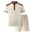 thumbnail image 5 of CONFREE Mens 2 Peice Shorts Sets Casual Men's Summer Outfits Set Patchwork Color Tshirts Shorts Athletic Track Suits for Men, 5 of 5