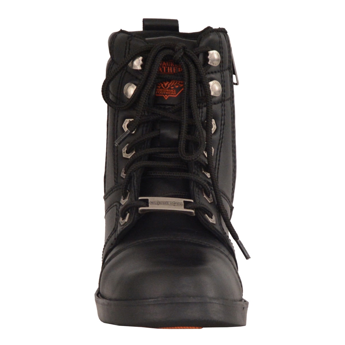 Black, Size 1.5 MBK9255-BLK-1.5 Milwaukee Leather Boys Youth Side Zipper Lace To Toe Boots 
