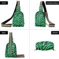 thumbnail image 3 of ALAZA Zebra Stripes Green Sling Bag for Women Men Waterproof Crossbody Chest Bags, 3 of 7
