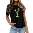 thumbnail image 1 of PMUYBHF Mode pour Femmes Hauts Décontractés Manches Courtes Col Rond T-Shirt Imprimé Ample 3922 S, 1 of 5