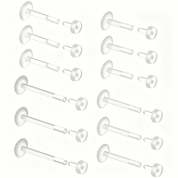 DESIGNICE 12Pcs Clear Lip Rings 16G Clear Plastic Earrings for Surgery Bioflex Flat Push in Clear Earrings for Sports Work Monroe Helix Tragus Lip Piercing Jewelry Labret Studs