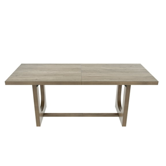 KDTHTF Industrial Rectangular Dining Table, 70.86" Extended Size (Seats 6-8), Grey Oak Engineered Wood Top   Metal Frame, Fit for Kitchen/Living Room/Dining Room
