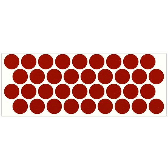 LiteMark Reflective Stickers Decals for Helmets, Bicycles, Strollers, Wheelchairs - 1 Inch Circles - Red