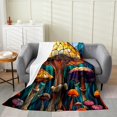 thumbnail image 1 of Erosebridal Retro Mushroom Throw Blanket for Couch, Nature Jungle Plush Blanket, Mandala Botanical Decor, 1 of 5