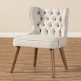 thumbnail image 2 of Scarlett Mid-Century Modern Brown Wood and Light Blue Fabric Upholstered Button-Tufting with Nail Heads Trim 1-Seater Accent Chair Light Blue/Walnut Brown, 2 of 7