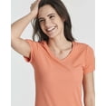 thumbnail image 3 of 3 Pack: Women's Ribbed Knit Short-Sleeve V-Neck Swing T-Shirt Casual Dress (Available In Plus), 3 of 6