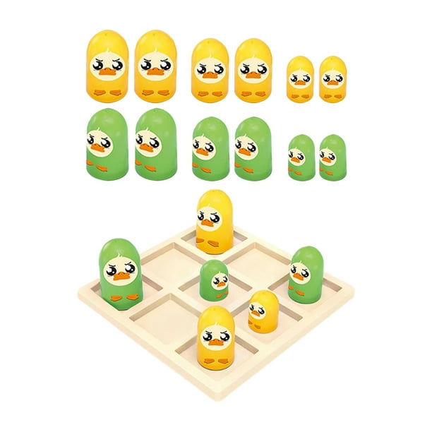 Juegos de tres en raya, acertijos, juegos interactivos para padres e hijos para niños y pato
