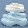 thumbnail image 5 of oqasdz Womens Slippers Summer Thick Sole Soft Non Slide Flip Flops Outdoor Beach Vacation Solid Color Slippers Casual Wear,White, 5 of 5