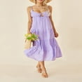 thumbnail image 4 of Solid Spaghetti Strap Midi Cami Dress for Women - Perfect for Parties and Beach, 4 of 9