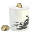 thumbnail image 2 of Panda Piggy Bank, Giant Panda Bear Sitting in Zoo Traditional Chinese Painting Monochrome Picture, Ceramic Coin Bank Money Box for Cash Saving, 3.6" X 3.2", Cadet Blue White, by Ambesonne, 2 of 4