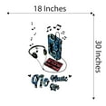 thumbnail image 4 of Music Wall Decal Retro 80s 90s Walkman Cassette Tape Player with Headphones Bedroom Wall Decal for Children Instrument Cute Themed Room Décor - Size: 18 In x 30 In, 4 of 5