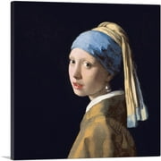 ARTCANVAS Girl With a Pearl Earring Canvas Art Print by Johannes Vermeer - Size: 18" x 18" (0.75" Deep)