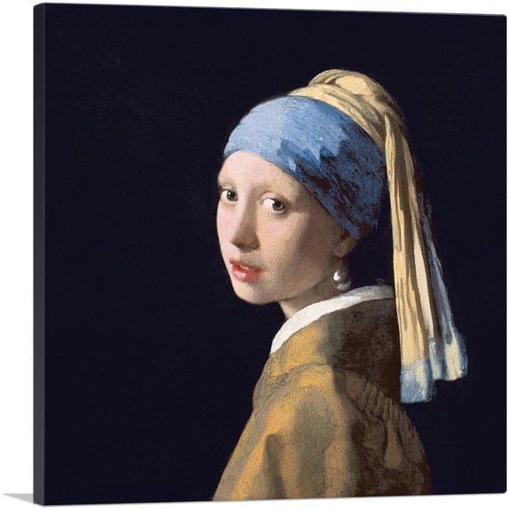 ARTCANVAS Girl With a Pearl Earring Canvas Art Print by Johannes Vermeer - Size: 26" x 26" (1.50" Deep)