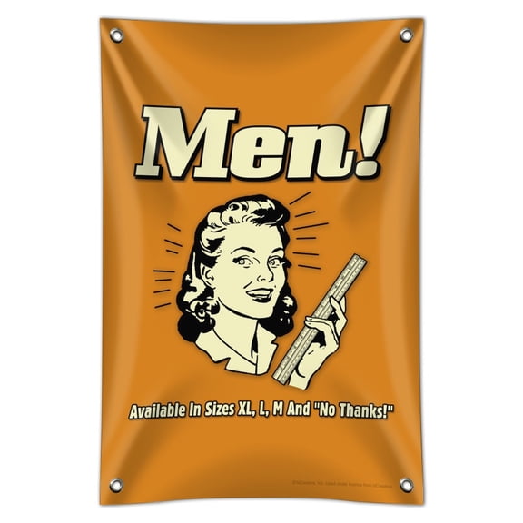 Men Available in Sizes XL L M and No Thanks Funny Humor Retro Home Business Office Sign