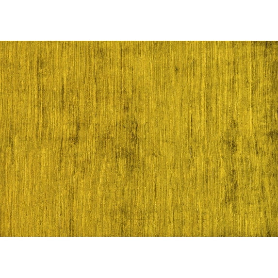 Ahgly Company Machine Washable Indoor Rectangle Abstract Yellow Modern Area Rugs, 2' x 3'