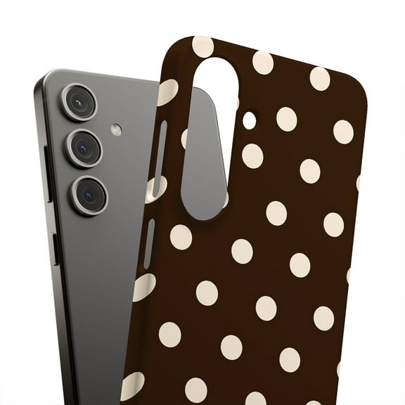 For Samsung Galaxy S10 Plus, Hard Shell, Coffee Poka Dot Print, USA
