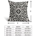 thumbnail image 5 of Black Ethnic Boho Pillow Covers 20 X 20 Inch Bohemian Carpet Style Vintage Flower Print Decorative Throw Pillows Outdoor Linen Square Cushion Case Farmhouse Decor for Home Sofa Bed Set of 2, 5 of 6