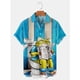 thumbnail image 3 of Camisa hawaiana divertida para hombre, estampado 3D de rana, blusa hawaiana de verano para playa, blusa informal de manga corta con solapa, ropa de calle para hombre, 3 of 5
