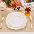 thumbnail image 5 of Daluvenix 100 Pcs Gold Plastic Plates for 50 Guests, White and Gold Disposable Plates, Vintage Disposable Dinnerware for Party, Wedding and Graduation, 5 of 10