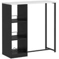 thumbnail image 1 of HOMCOM Bar Table with Wine Rack, 3 Storage Shelves and Faux Marble Top, 1 of 10