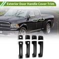 thumbnail image 2 of Cubierta de manija de puerta exterior Trim delantero izquierdo, delantero derecho, trasero izquierdo, trasero derecho para Dodge Ram 1500 2019-2025, ABS negro brillante, 1 juego, 2 of 7