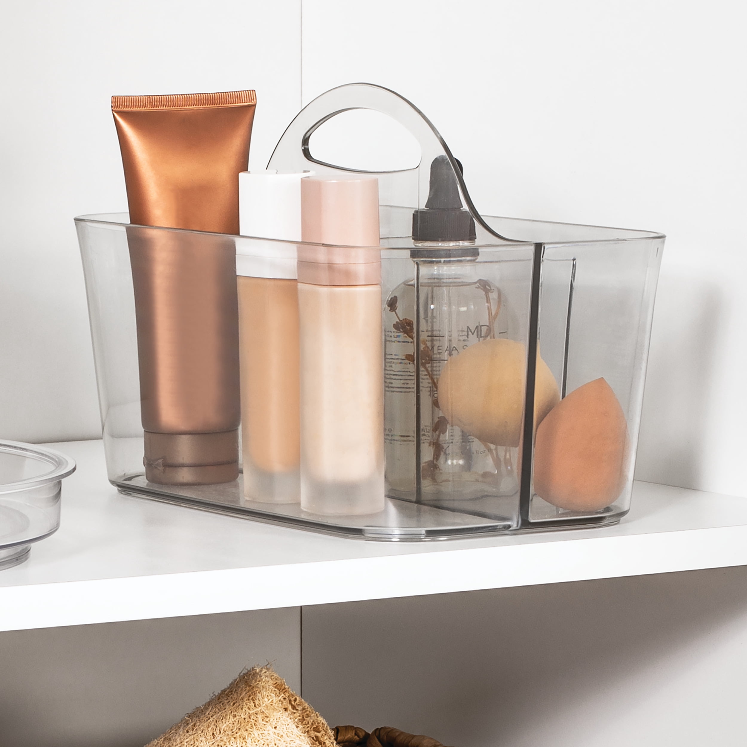 iDesign 4-Section Storage Caddy with Handle - Multipurpose Caddy Organizer for Kitchens, Bathrooms, and Nurseries - Made in USA