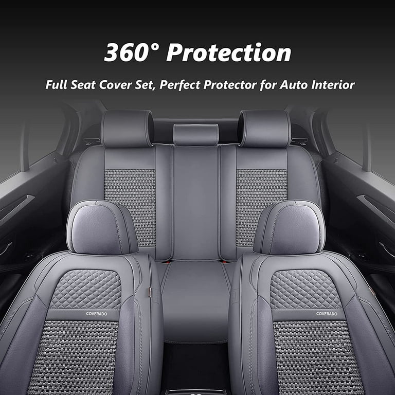 Coverado Seat Covers Full Set, 5 Seats Car Seat Protector, Seat Covers for  Cars, Breathable Faux