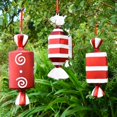 thumbnail image 5 of Adorno navideño para escenario, barra, vestido de novia, accesorios, 32 cm, colgante de arreglo de dulces navideños pintados en rojo y blanco, 5 of 5