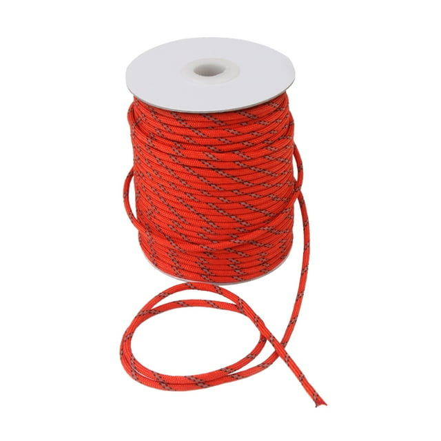 Fluorescente Línea Reflexivo Dosel Tienda de Cuerda 50m Roja
