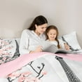 thumbnail image 4 of Homewish Pink Cherry Blossom 7-Piece Twin Bedding Sets,Prias Eiffel Tower Bedding Comforter Set,Japanese Sakura Sheet Sets For Girls Kids,Ultra Soft Home Decor Reversible, 4 of 8