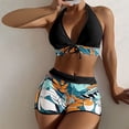 thumbnail image 3 of Bikinis Sexy Para Mujeres 2022 Verano De Dos Piezas Estampado De Mármol Traje De Baño Femenino Push Up Halter Acanalado Envoltura Alta Frontal, 3 of 4