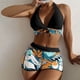 thumbnail image 3 of Bikinis Sexy Para Mujeres 2022 Verano De Dos Piezas Estampado De Mármol Traje De Baño Femenino Push Up Halter Acanalado Envoltura Alta Frontal, 3 of 4