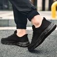 thumbnail image 3 of Men's Wide Walking Shoes Fashion Breathable Knit Upper Sneakers Soft Cushioning Non Slip Daily Walking Travel Slip on Footwear Black Size 11.5, 3 of 5