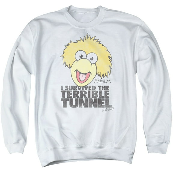 Fraggle Rock Terrible Tunnel Adult Crewneck Sweatshirt White