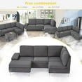 thumbnail image 3 of YODOLLA 85.5" Sectional Sofa with Armrest Storage, Right Facing Convertible Couch for Living Room, Gray, 3 of 7