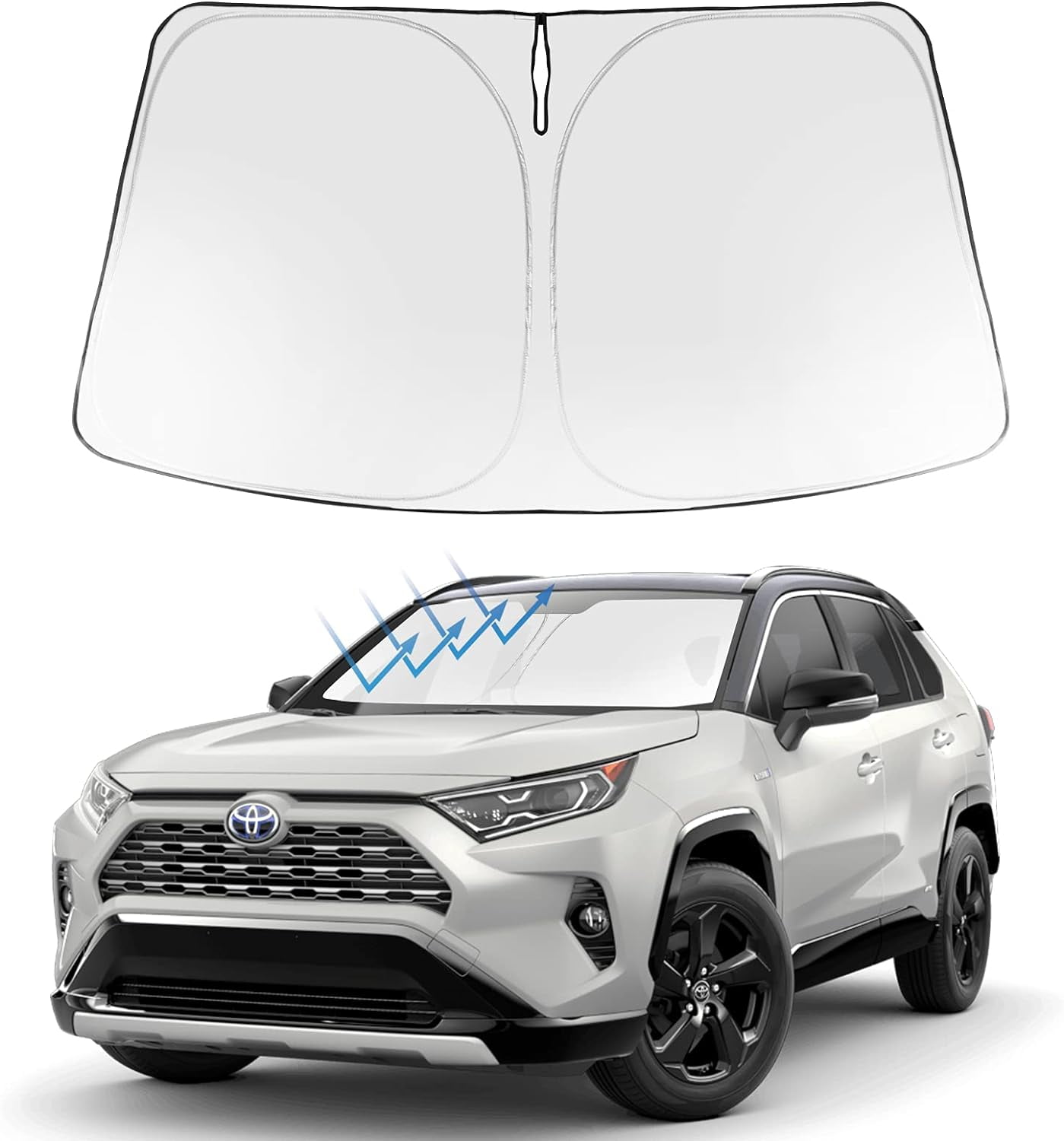 Nasta Toyota Corolla Cross Front Windshield Sun Shade Foldable Double Layer Thickening Sunshade Protector Custom Fit 2022 2023 2024 Toyota Corolla Cross Accessories 2024 Upgrade I4379739193