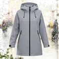 thumbnail image 4 of zejinsd Long Coat for Women Warm Windproof Autumn Winter Outerwear Stylish Stand Collar Hooded Jacket Solid Color Relaxed Fit Mid-Length Coat, 4 of 8